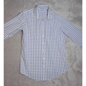 Mizzen + Main Dress Shirt Mens XL Trim Fit Business Plaid Button Up Down @TD